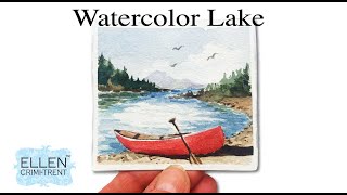 Watercolor Painting Tutorial mini Lake