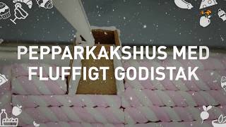 Pepparkakshus med fluffigt godistak