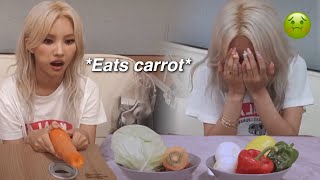(G)I-DLE Soyeon trying to eat vegetables (a disaster)
