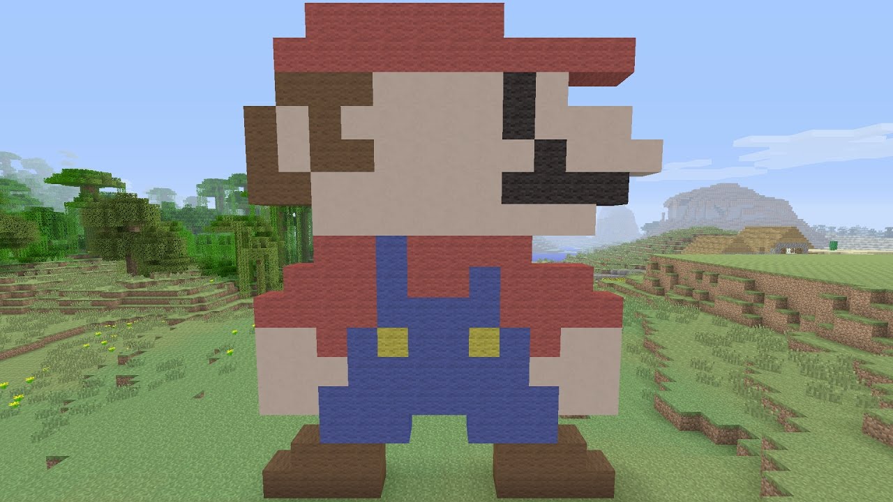 Minecraft Tutorials Mario Pixel Art Youtube