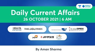 26 October 2021 | Daily Current Affairs MCQs by Aman Sir