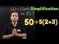 50 ÷ 5(2+3) | Viral Problem| Problem while Simplification | Concept Clarification | by NK Sir