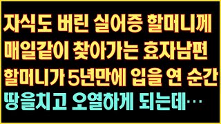 [실화사연]  자식도 버린 실어증 할머니께 매일같이 찾아가는 효자남편 할머니가 5년만에 입을 연 순간 땅을치고 오열하게 되는데|사연읽어주는|라디오드라마|연속극|커피엔톡|라디오사연