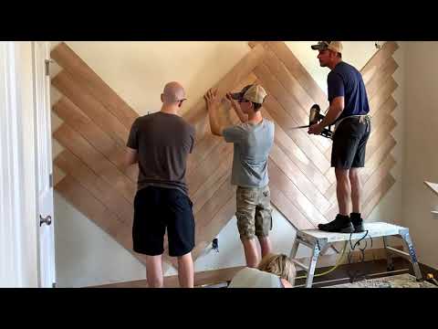 Super Easy DIY Herringbone Accent Wall - YouTube