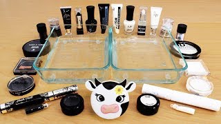 Black vs White - Mixing Makeup Eyeshadow Into Slime! Special Series 105 Satisfying Slime Video