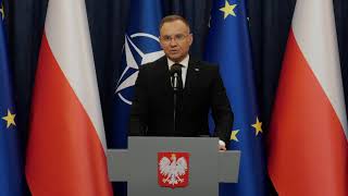 Polish President Andrzej Duda speaks following meeting with U.S. envoy to Ukraine | Polish Lang.