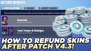 HOW TO REFUND SKINS AND EMOTES AFTER UPDATE V4.3 in Fortnite Battle Royale! (NEW REFUND SYSTEM)