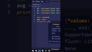 Write a program to find Average of three numbers in python.#codm #education#python#pythonprogramming