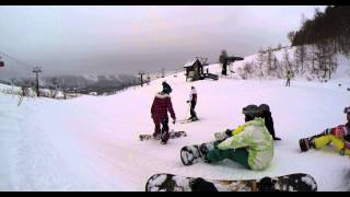 20131226 - Rusutsu Resort Snowboarding Day2 - 初心者之館 - S Turn分解動作