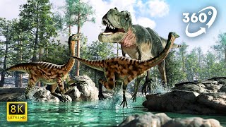 VR 360 | Close up watch Dinosaur life in Jurassic Jungle ( Virtual Reality Video )