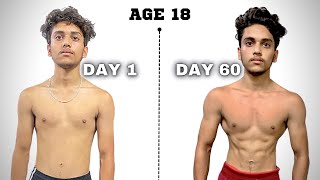 60 Days Body Transformation From Skinny To Muscular