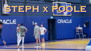 📺 Stephen Curry x Jordan Poole workout/threes at Warriors practice, 2 days before Charlotte Hornets