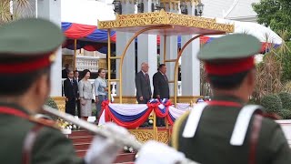 🇸🇬🇱🇦 Singapore and Laos National Anthem Played by Laotian Military Bands 13 January 2017