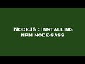 NodeJS : Installing npm node-sass