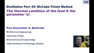 Distillation Part 25 Thermal conditions of feed to a tray column