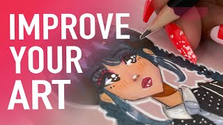25 TIPS to IMPROVE your ART // get better at drawing 🎨🌱✨