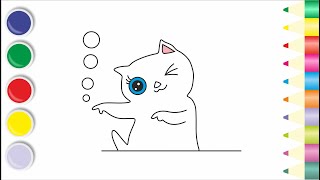 drawing a cat photo рисование картинки кошки