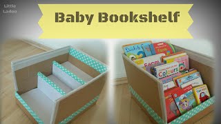 DIY Baby bookshelf from cardboard