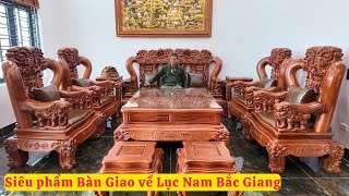 Bàn Giao Minh Quốc Voi Cột 16 Hàng Đặt Đục Tay VIP Về Lục Nam Bắc Giang ( đồ gỗ đồng kỵ mạnh kha )