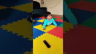 Cute Baby Aarush - Crawling fast to watch cartoon on TV #shorts#youtubeshorts