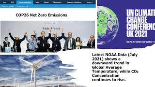 NOAA Data July 2021 shows Global Temperature is decreasing while Carbon Dioxide continues to rise