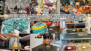 VLOG: PRIMEIRA COMPRA DO MÊS PRA CASA NOVA| + Organizamos TUDO ✨ A compra mais cara que já fizemos 😳