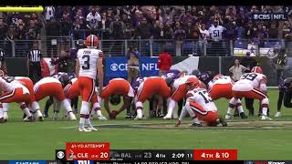 Cade York MISSES Game Tying 61 Yard Field Goal | Browns vs Ravens