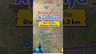 Ahmedabad to Ayodhya flight Route ✈️ #travelmap #flightpath #flightroute #aviation #googlemaps