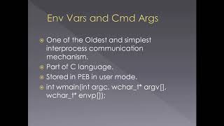 Windows Internals - Processes Part 14 of 20 -  Assets of process Env Vars and cmd line args