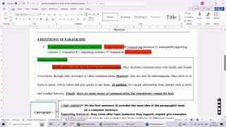 How to write a Paragraph(Part 2): Structure+organisation  كتابة فقرة(الجزء الثاني):تنظيمها و خصائصها