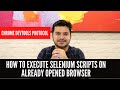 How To Execute Selenium Scripts  On Already Opened Browser