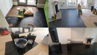 how to sand and paint old wood floors with black varnish