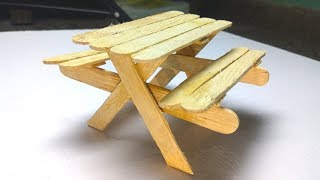 Mini Table From Wooden Stick | DIY Popsicle Stick Furniture | DIY Hollhouse Furniture