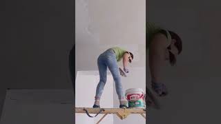 How to Prepare Tiles Wall ,​ Wall paint​ Fast \u0026 Beauty part  2358