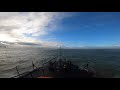 ambient lifeboat footage with water wind and engine sound for relaxing white noise