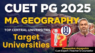 MA Geography | CUET PG 2025 | Top Central Universities #cuet #cuetpg #cuetpreparation #geography