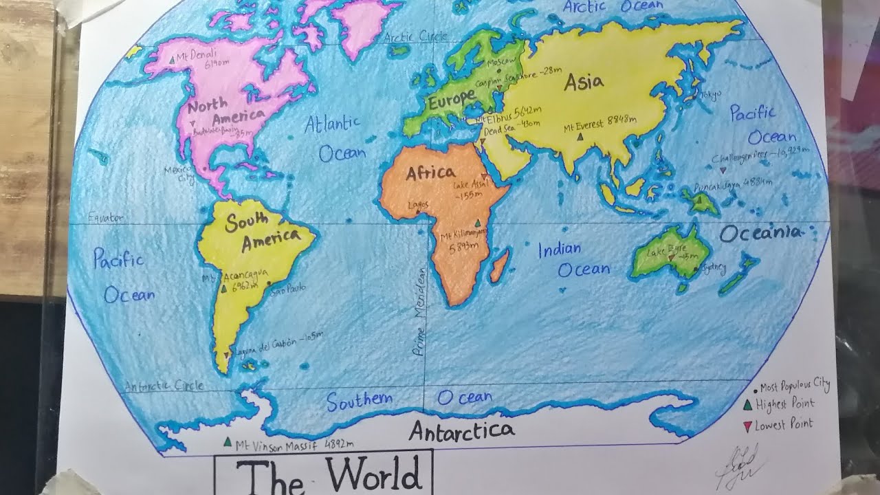 How To Draw World Map With Continents And Oceans Infoupdate Org