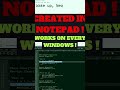 🐇 matrix in notepad 📝❗🐰📜 vbs every windows matrix prank virus windows