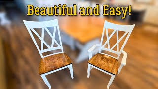 Easy, DIY Farmhouse Dining Chairs - International Concepts