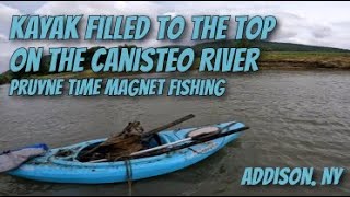 KAYAK MAGNET FISHING MADNESS | Canisteo River Treasure Hunt After Hurricane Debby | Part II