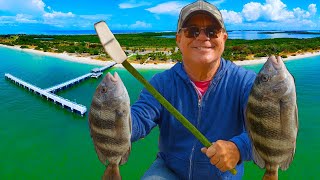 Hot Bite Sheepshead Fishing – Truck Camping Fort Desoto (Florida)