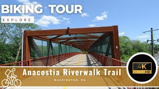 Anacostia Riverwalk Trail - Silent Biking Tour Vlog - Washington DC [4K]