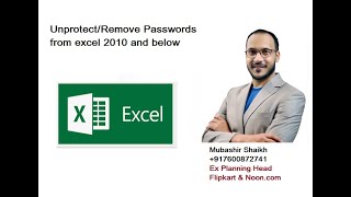 Unprotect or Remove Password or Hack Any Excel WorkSheets 2003 2007 2010 2013 +