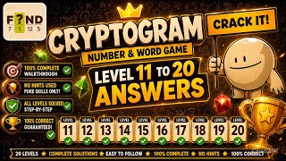 CRYPTOGRAM Number & Word Game | Level 11-20 Walkthrough