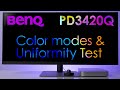 BenQ PD3420Q Best Color Mode to Calibrate & Uniformity Test!