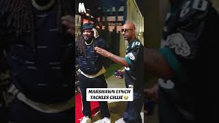 Marshawn Lynch tackles Gillie 😭