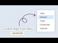 Custom Right Click Context Menu in JavaScript | JavaScript Context Menu