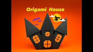 ORIGAMI LESSON🏰🕯️👻/DIY Origami Halloween House/Как сделать Дом на Хэллоуин/할로윈 하우스 종이접기 #origami 👻