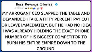 Arrogant CEO Slammed the Table: “Take 50% Less or Leave”— I Called His Competitor, Revenge Was Sweet