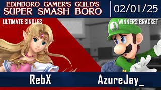 Smash Boro 78 WR1 - RebX (Zelda, Snake) Vs. AzureJay_ (Luigi) - Ultimate